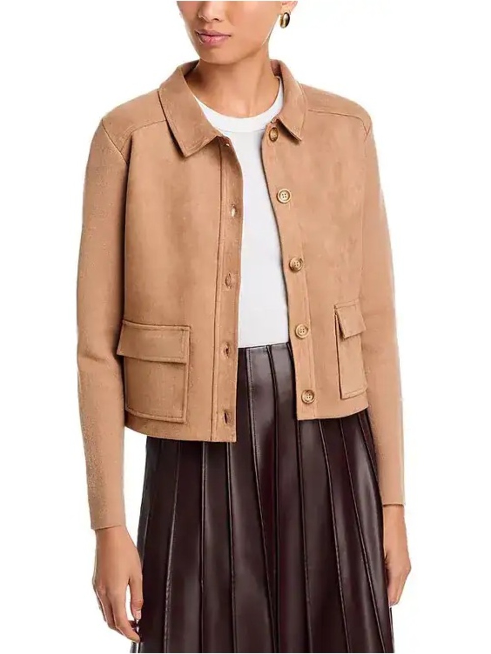 Sioni Faux Suede Button-Front Women's Jacket